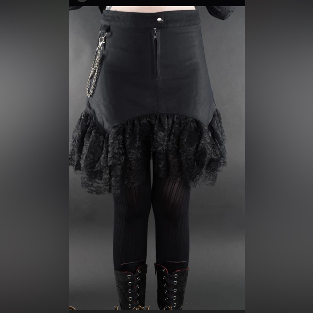 Dracula clothing black BROCADE EMPUSA SKIRT Lace Skirt M/L